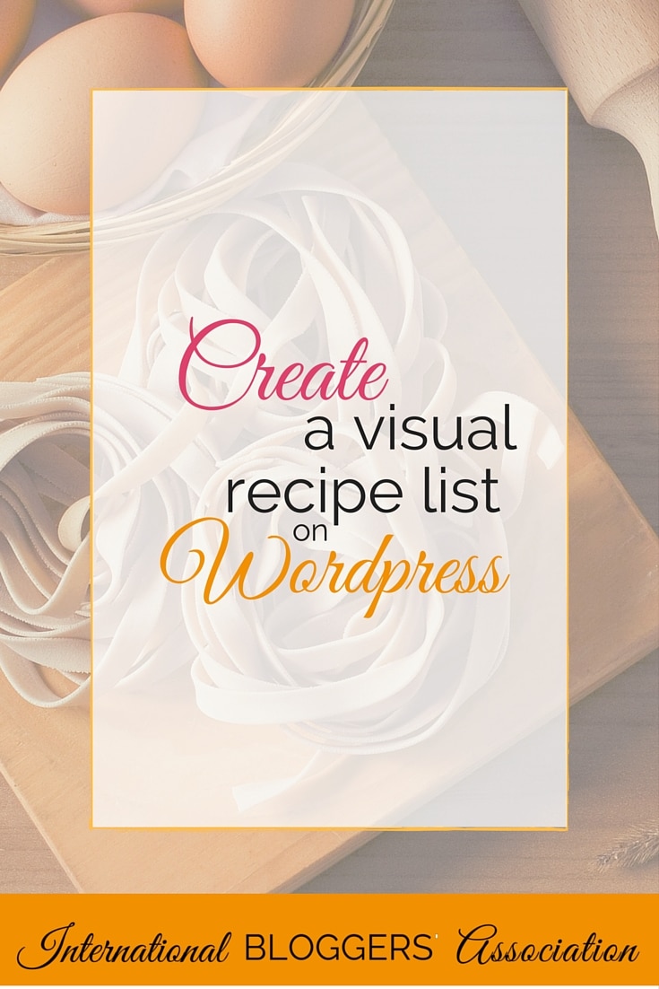 Create a visual recipe list on wordpress