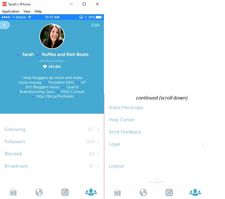 Get Started on Periscope_Profile Screen