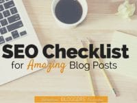 Download this FREE comprehensive SEO checklist for blog posts from someone who lands on the first page of search results, in the first spot. If you want to stop spinning your SEO wheels, use this checklist!