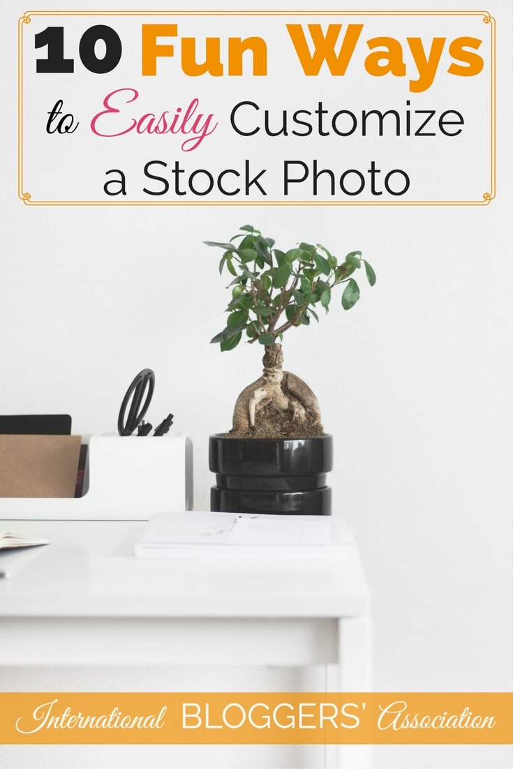 10 Ways to Customize a Stock Photo: Are you ever exhausted looking for stock photos? Learn how to customize a stock photo and turn it into ten fantastic graphics for your blog using one photo!