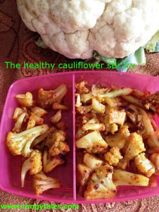 Cauliflower Fry, A Spicy Curry Cauliflower Recipe from India