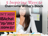 In this week’s #IBAChat, we’ll discuss 5 inspiring ways to help you overcome writer’s block for bloggers. Find inspiration, tips, and tricks with us!