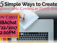 In this week’s #IBAChat, we’ll discuss 5 ways to create crave-able content in every blog post. By varying blog post styles, you can increase your reach and readership as well as build your brand, community and improve your SEO. Blogging tips | content creation