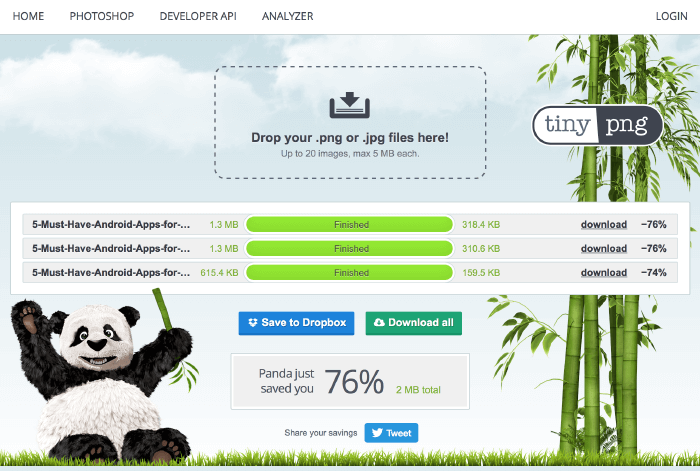 TinyPNG is a great way to compress your blog images!