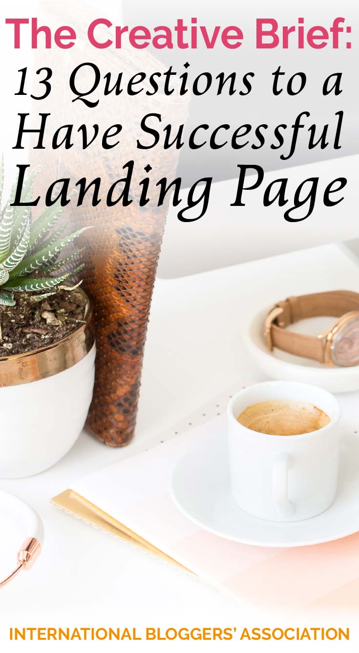 Office desk with succulent and watch showing text The Creative Brief: 13 Questions to Have a Successful Landing Page