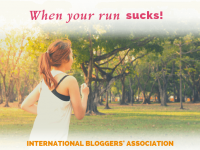 woman running in a park with text overlay "When Your Run Sucks"